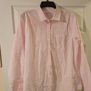 Amazon Essentials Pink Striped Button Down Shirt
